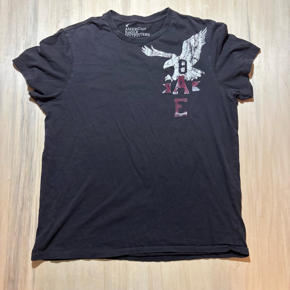 American Eagle Outfitters Y2K Black Tee with Eagle Graphic